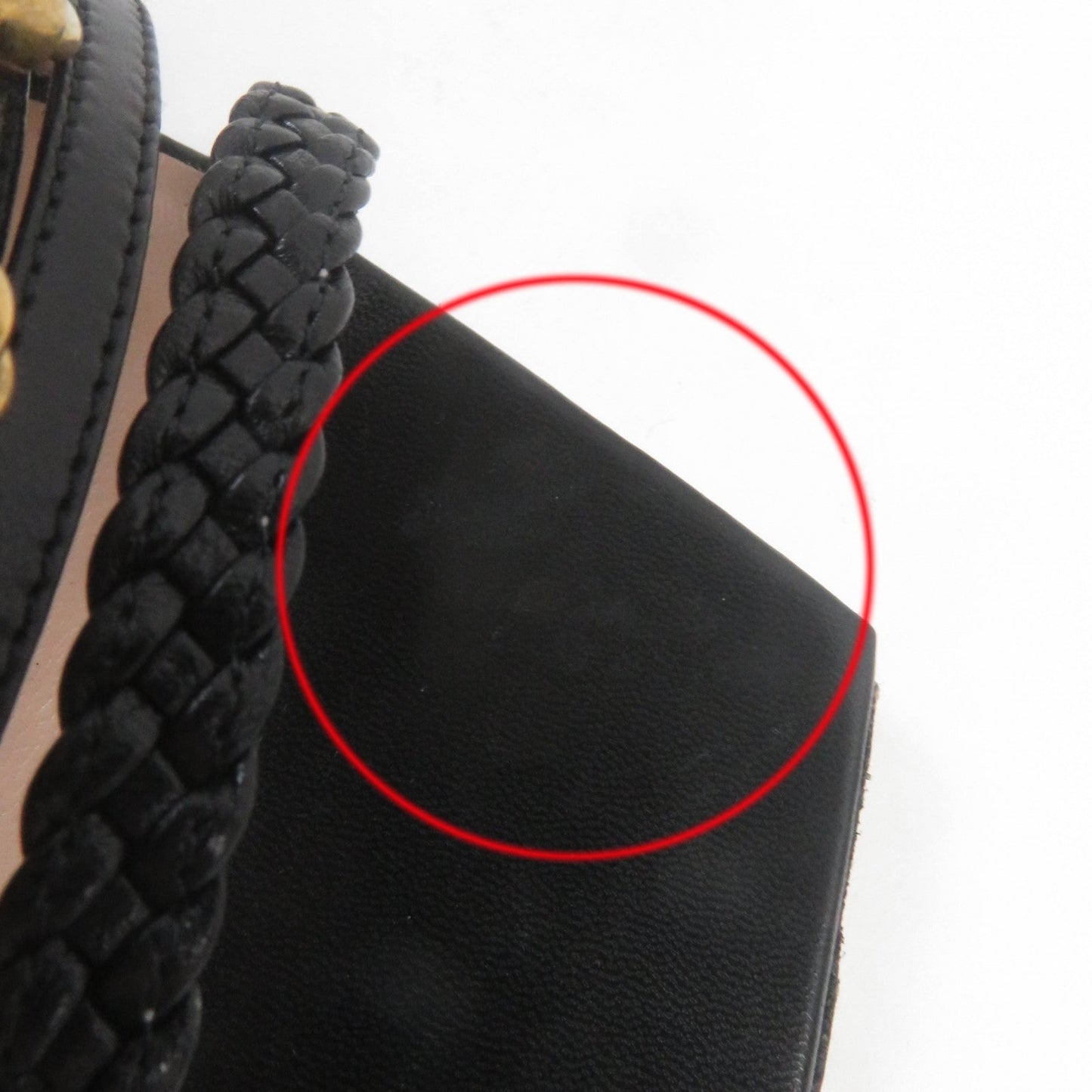 GUCCI Sandals leather black 38