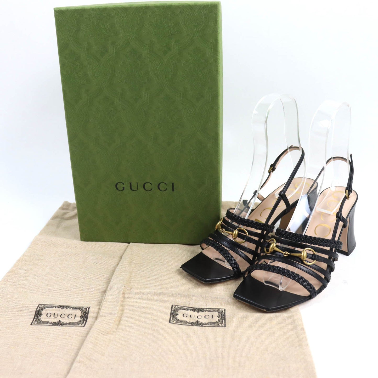 GUCCI Sandals leather black 38