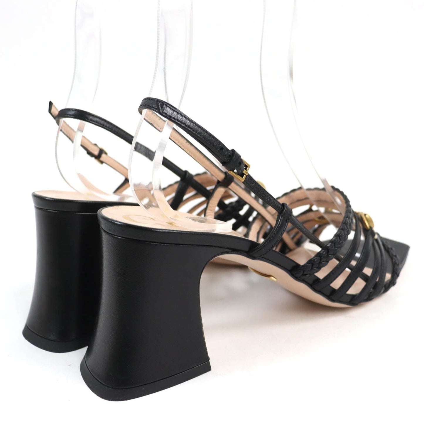 GUCCI Sandals leather black 38
