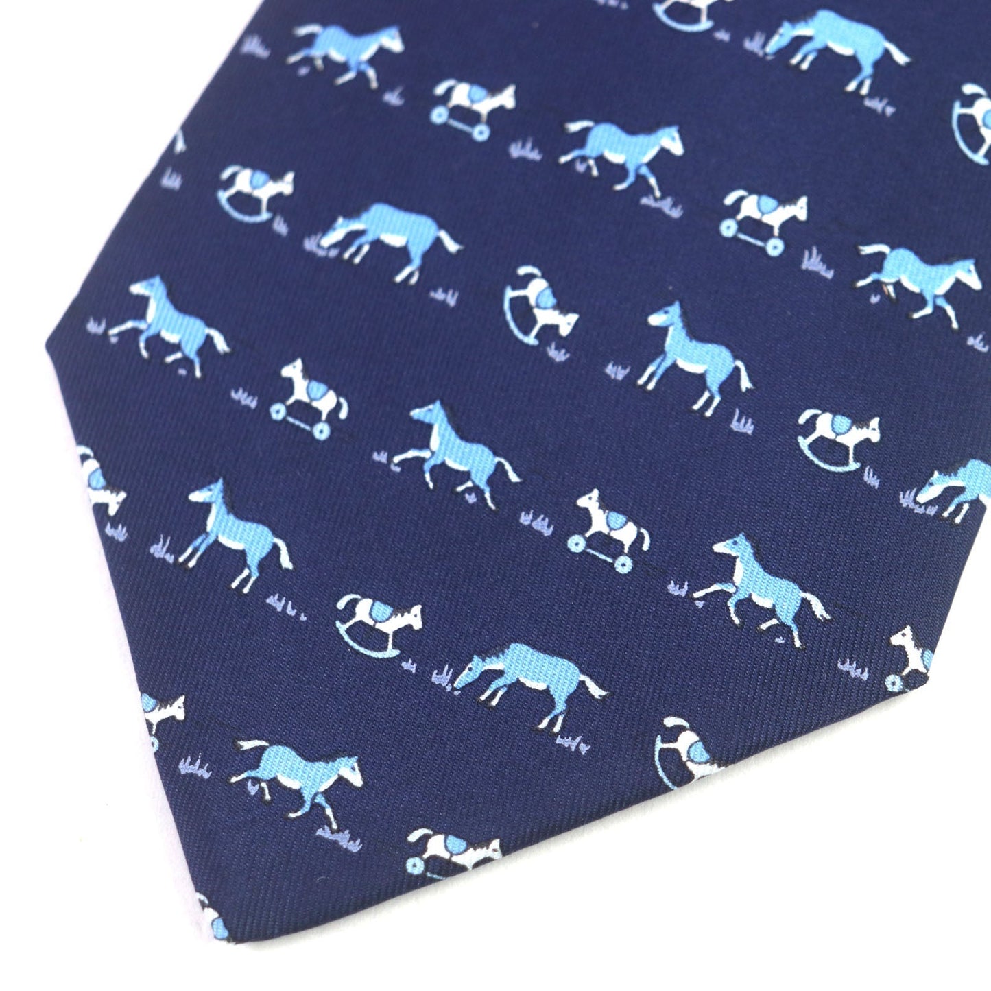 HERMES tie silk Navy