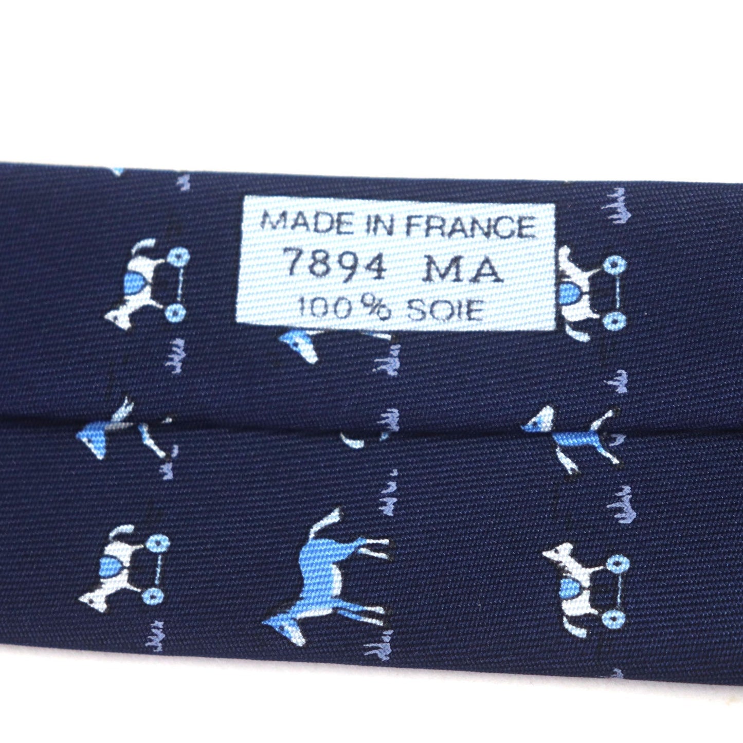 HERMES tie silk Navy