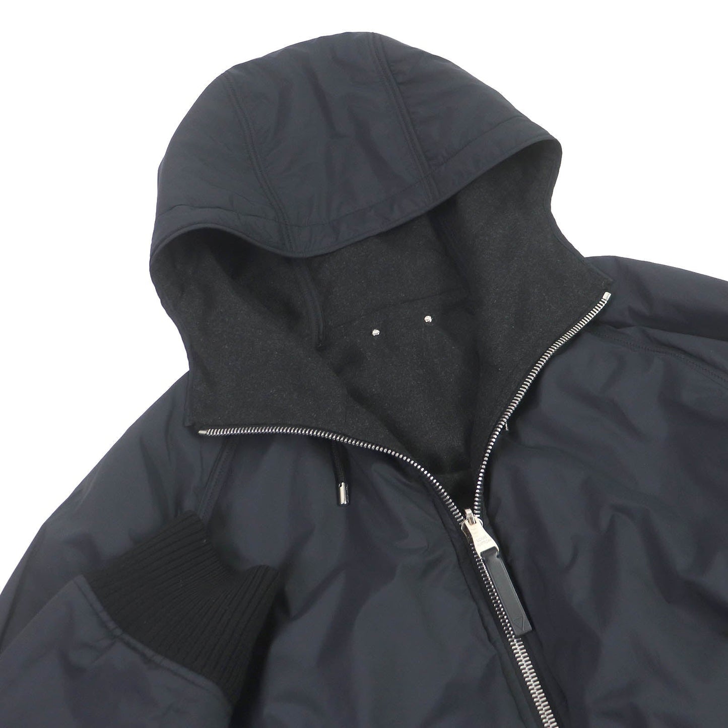 LOUIS VUITTON Blouson Outer: 100% polyester, Lining: 85% cashmere, Lining: 15% cotton, Filling: 100% polyester Dark navy black mens 48 Used
