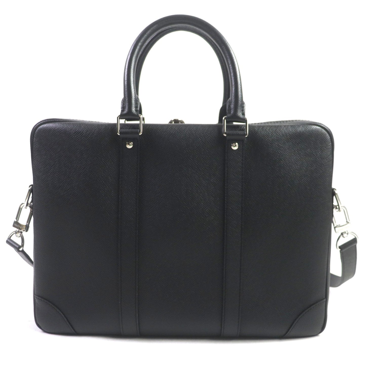 LOUIS VUITTON Briefcase M30975 Taiga Leather black Taiga Porte Documan Voyagej
