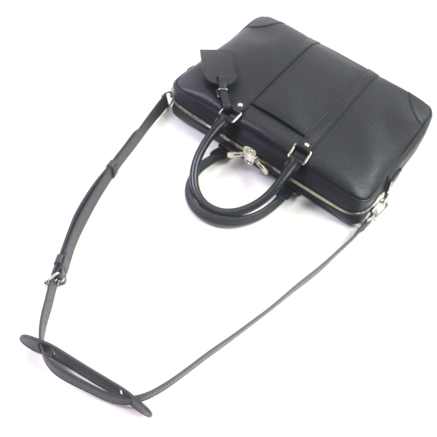 LOUIS VUITTON Briefcase M30975 Taiga Leather black Taiga Porte Documan Voyagej
