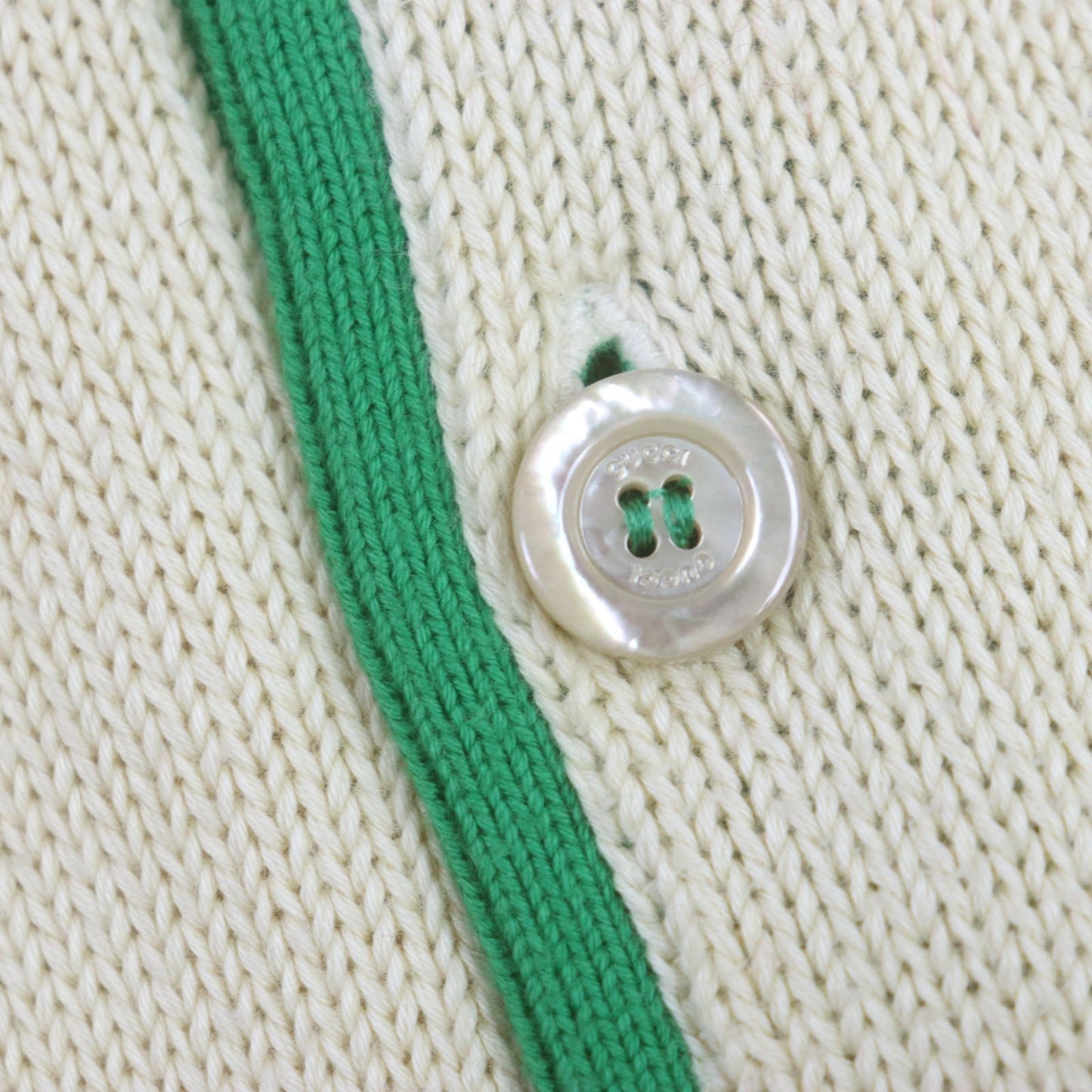GUCCI Long sleeve polo shirt 571546 cotton Cream Red Green XL