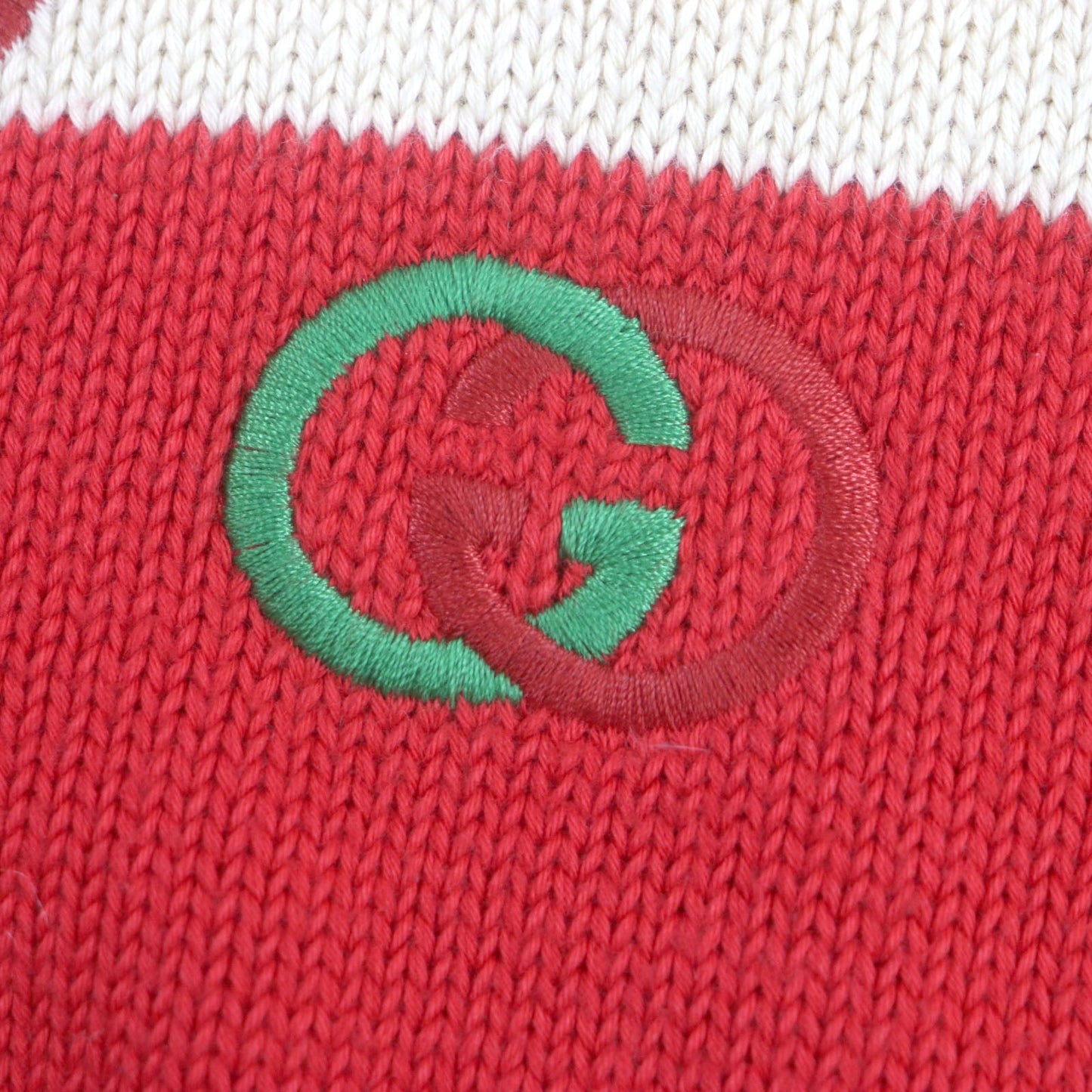 GUCCI Long sleeve polo shirt 571546 cotton Cream Red Green XL