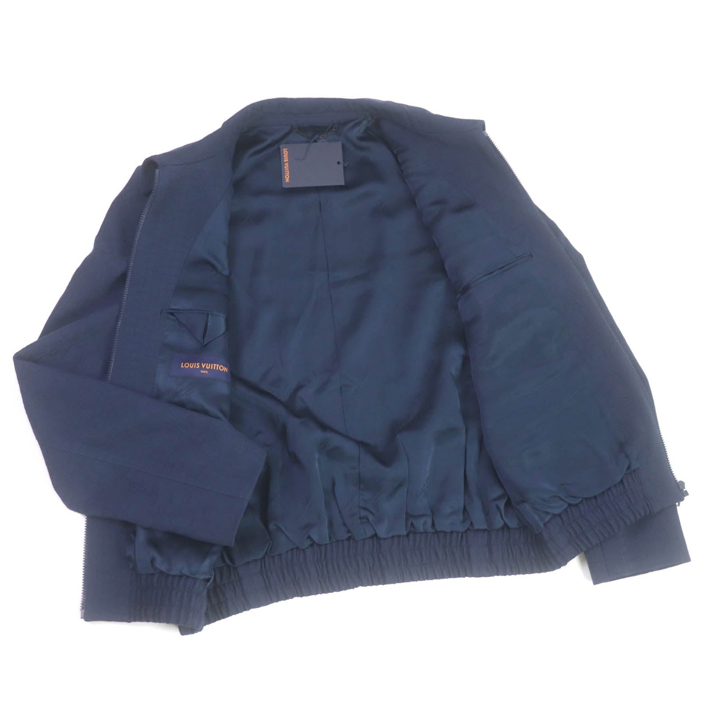 LOUIS VUITTON Blouson Outer: 100% wool, Lining: 35% acetate, Lining: 31% rayon, Lining: 24% cupra, Lining: 10% cotton Navy mens 50 Used