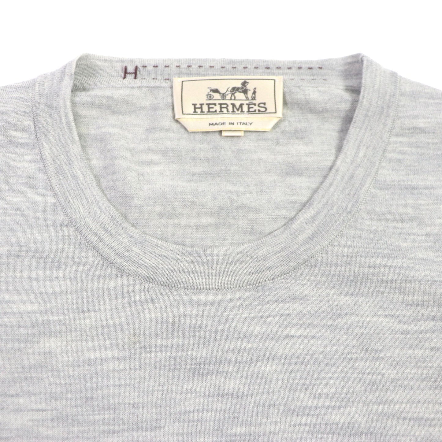 HERMES sweater wool Light gray L