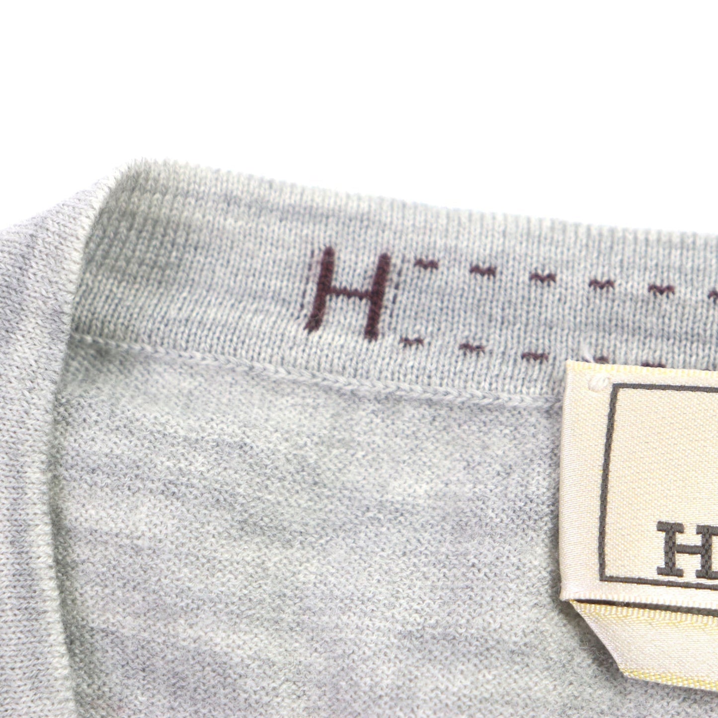HERMES sweater wool Light gray L