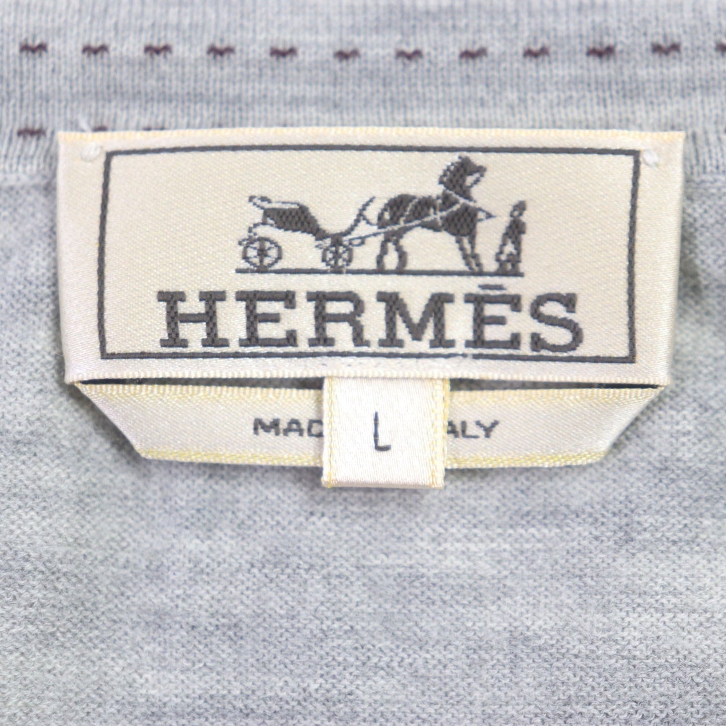 HERMES sweater wool Light gray L