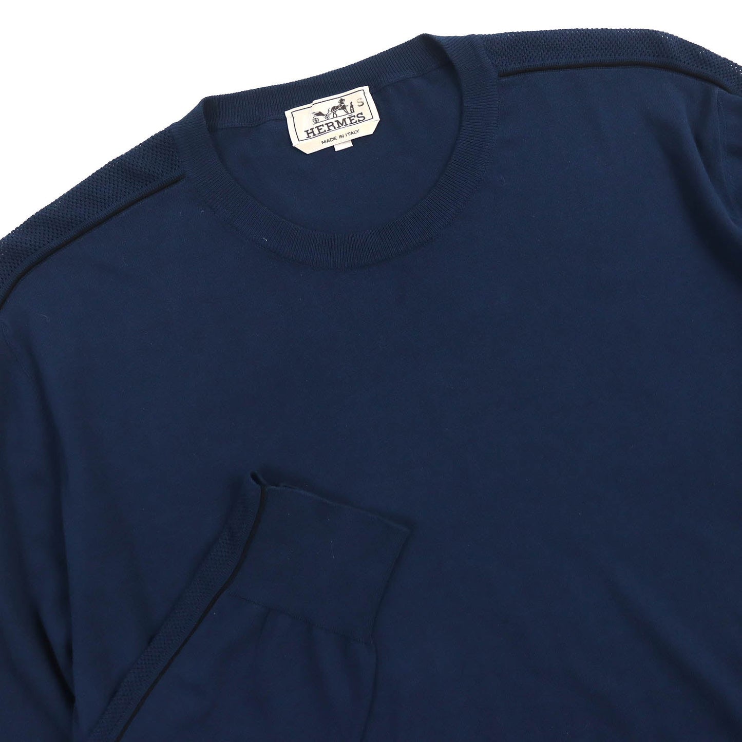 HERMES knit cotton Navy XL