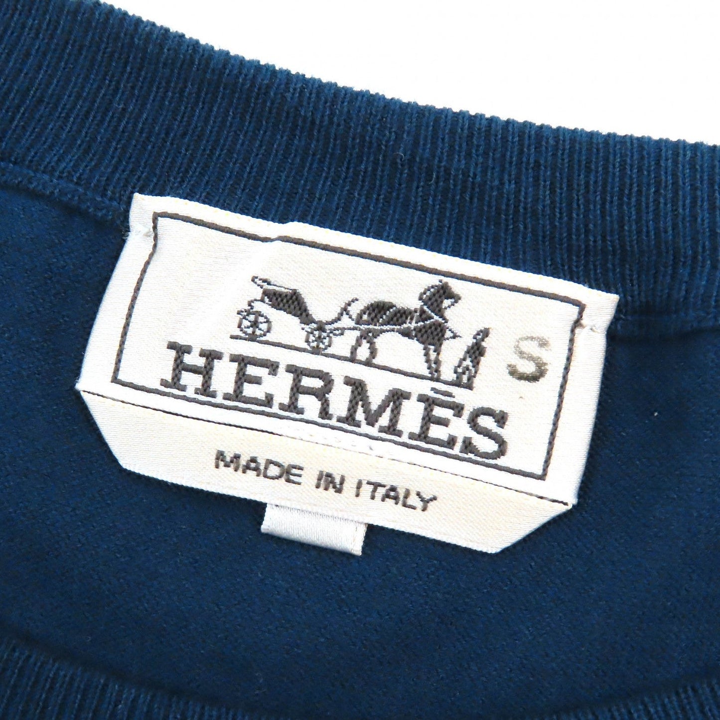 HERMES knit cotton Navy XL