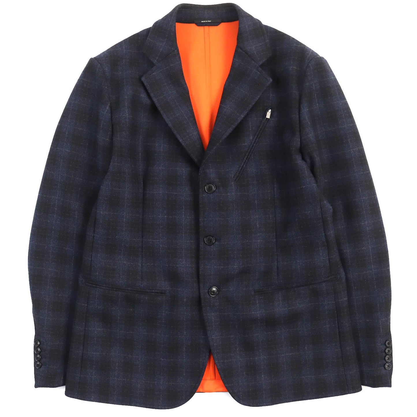 HERMES tailored jacket wool Navy 52