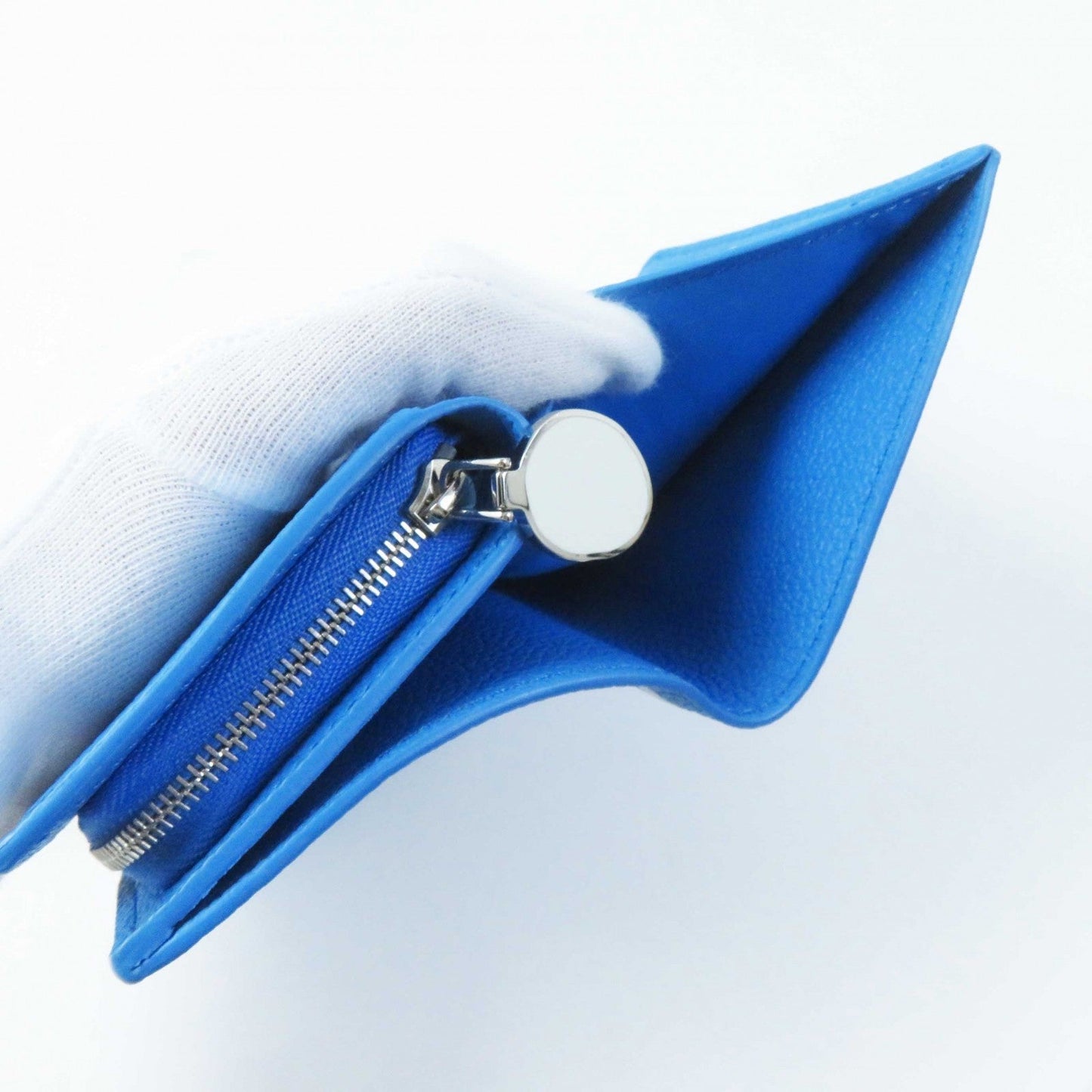 LOUIS VUITTON Bifold Wallet M82104 leather blue blanc Portefeuille Clare