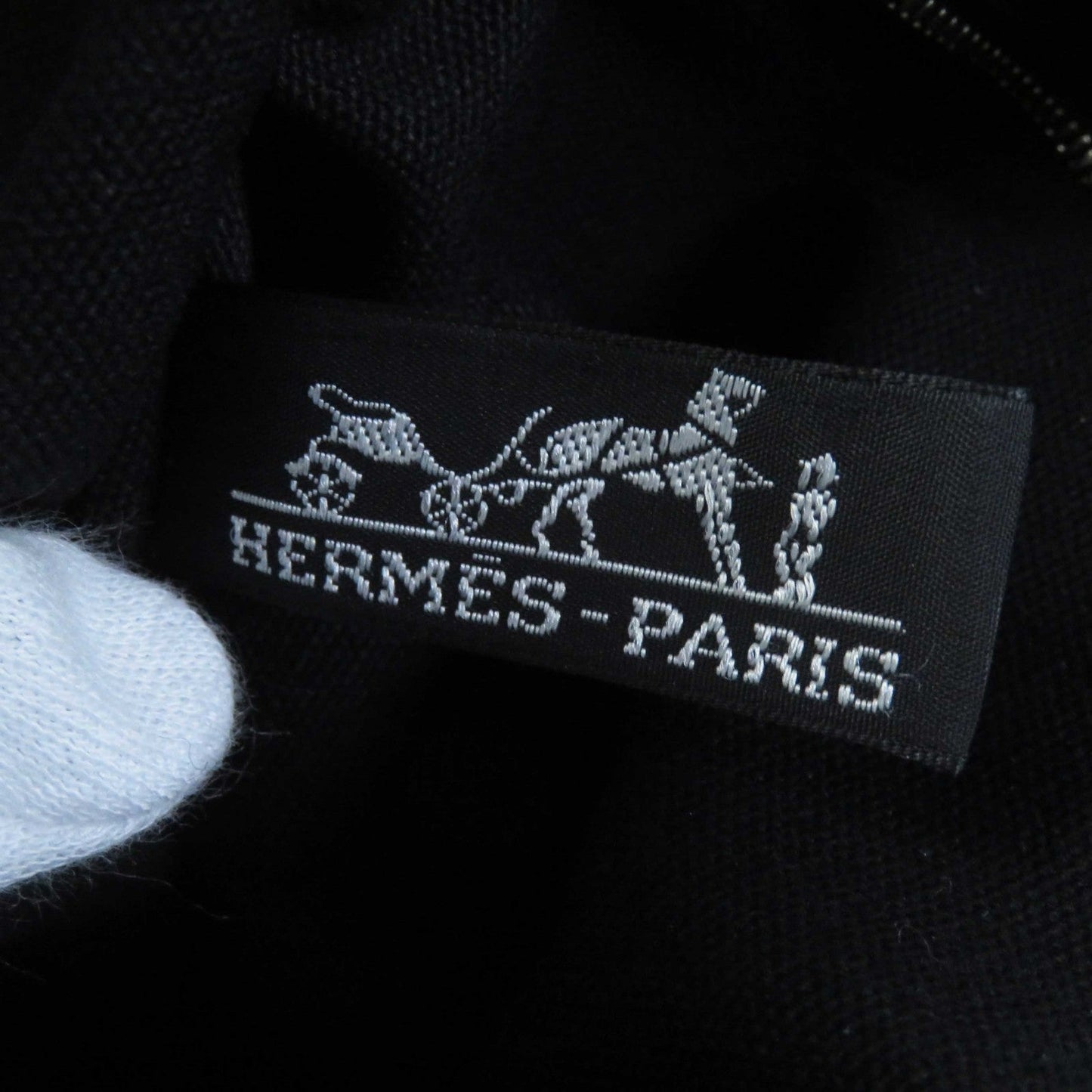 HERMES Tote Bag Canvas, Leather black Toroca Horizontal MM Women(Unisex) Used