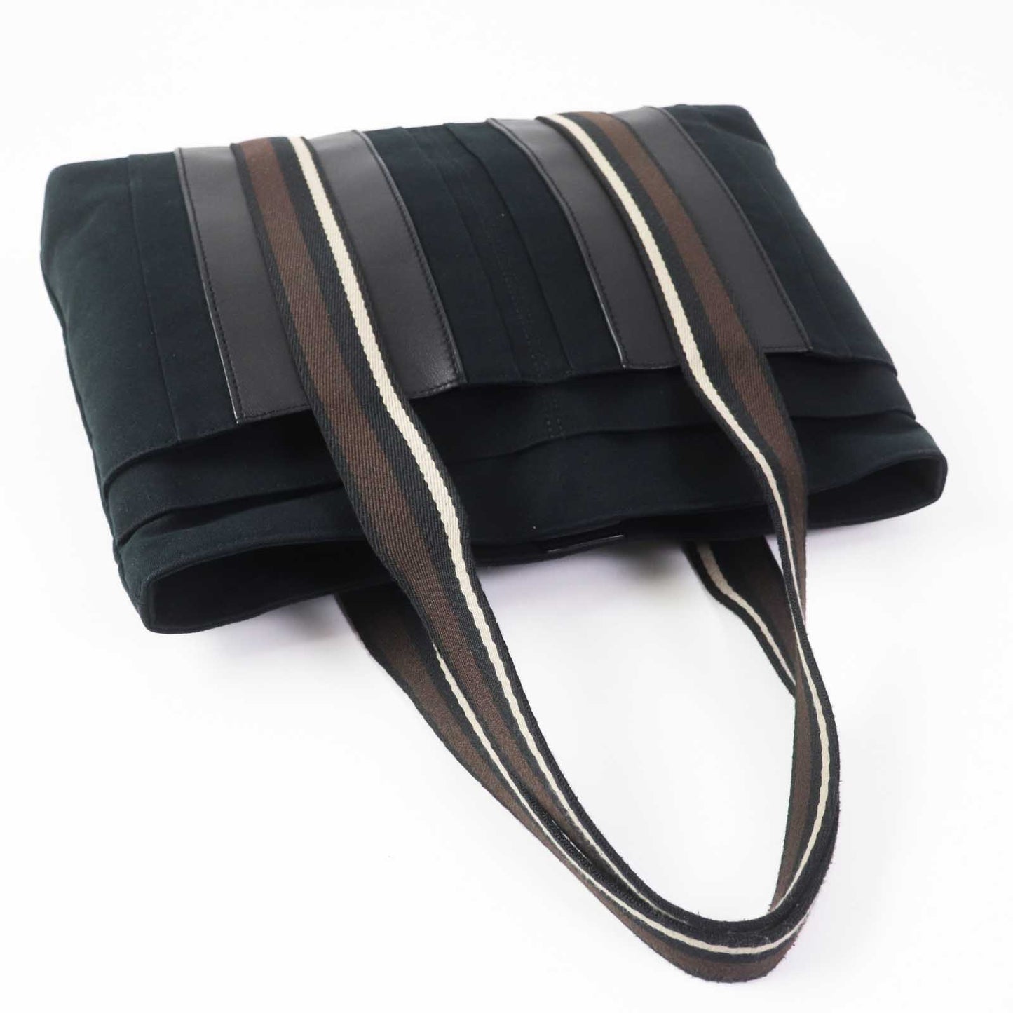 HERMES Tote Bag Canvas, Leather black Toroca Horizontal MM Women(Unisex) Used