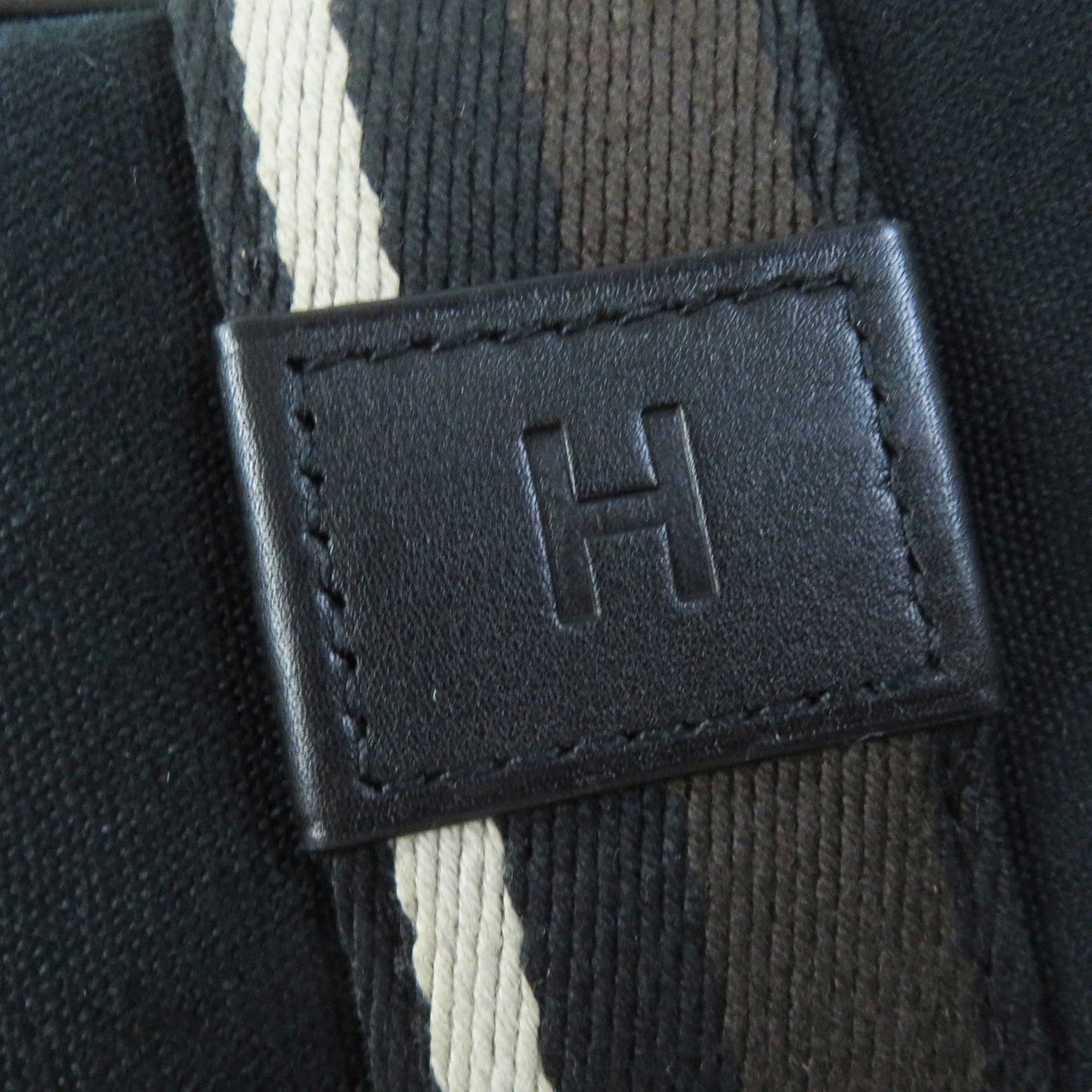 HERMES Tote Bag Canvas, Leather black Toroca Horizontal MM Women(Unisex) Used
