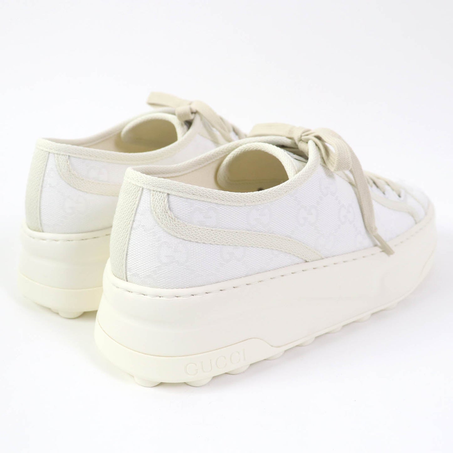 GUCCI Low cut sneakers 746767 GG canvas white TENNIS 1977 39.5