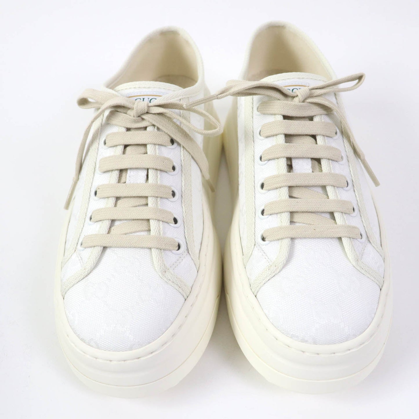 GUCCI Low cut sneakers 746767 GG canvas white TENNIS 1977 39.5