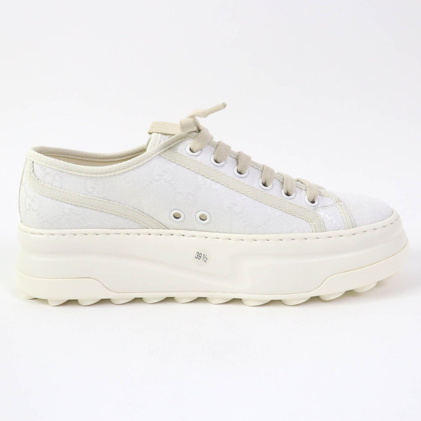 GUCCI Low cut sneakers 746767 GG canvas white TENNIS 1977 39.5