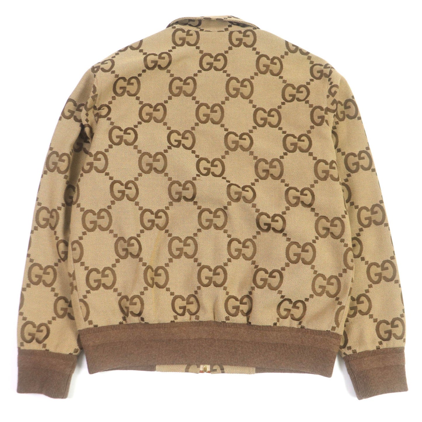 GUCCI Blouson Outer: 70% cotton, Outer: 30% polyester, Lining: 100% rayon, Part: 100% wool, Part: Lamb leather beige mens 44 Used