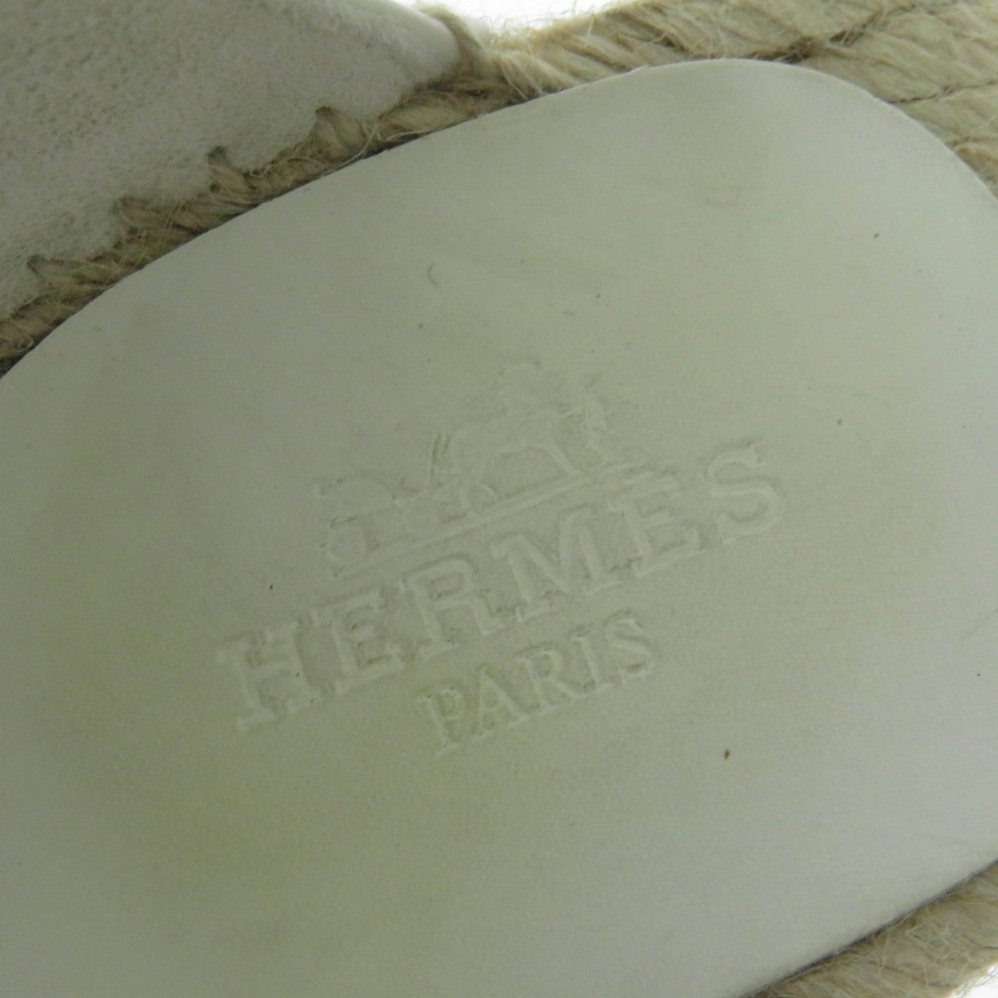 HERMES Sandals leather white Tivoli 37