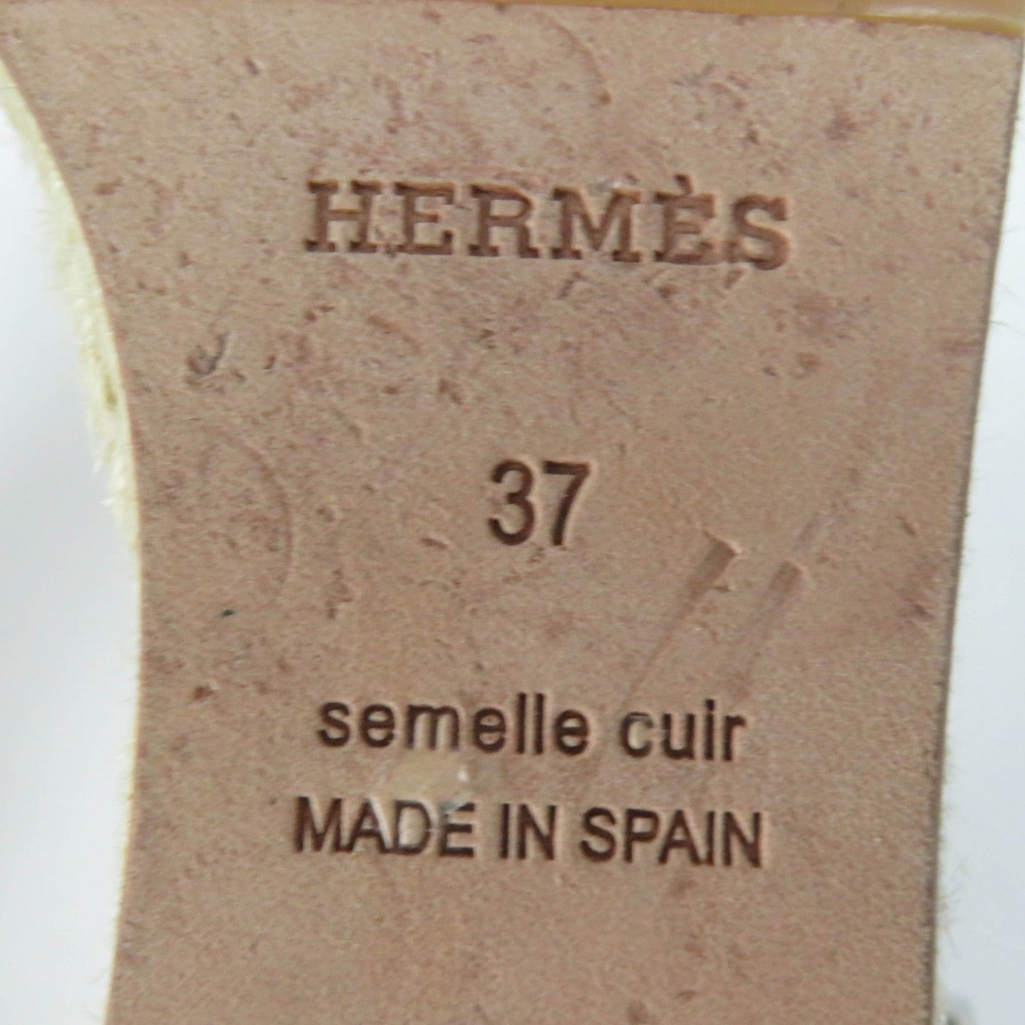 HERMES Sandals leather white Tivoli 37