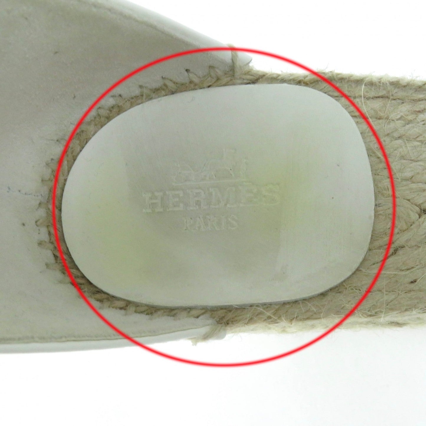 HERMES Sandals leather white Tivoli 37