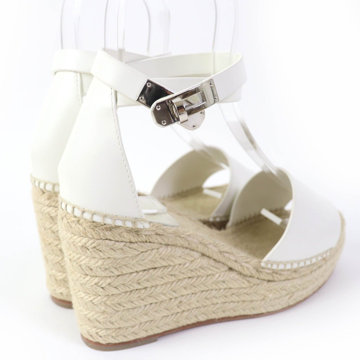 HERMES Sandals leather white Tivoli 37