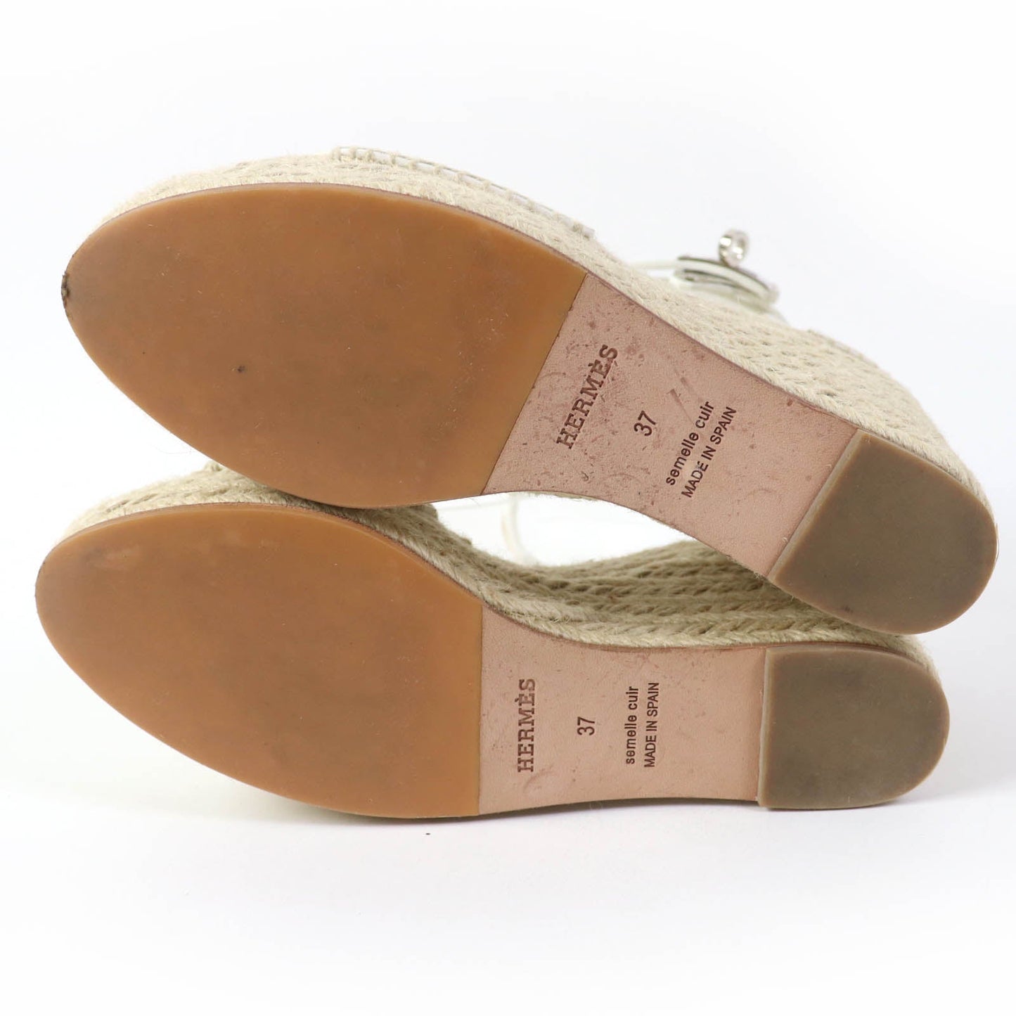 HERMES Sandals leather white Tivoli 37
