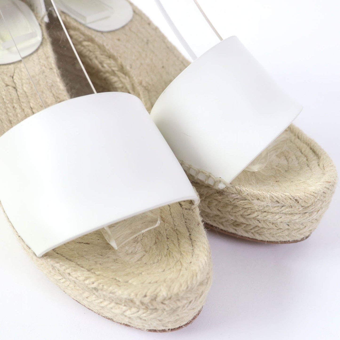 HERMES Sandals leather white Tivoli 37