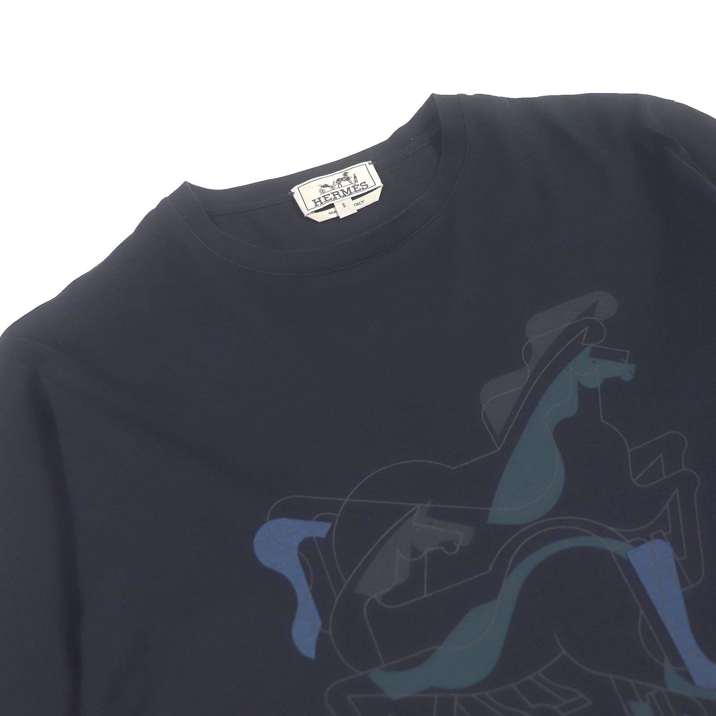 HERMES Short sleeve T-shirt cotton Dark navy S