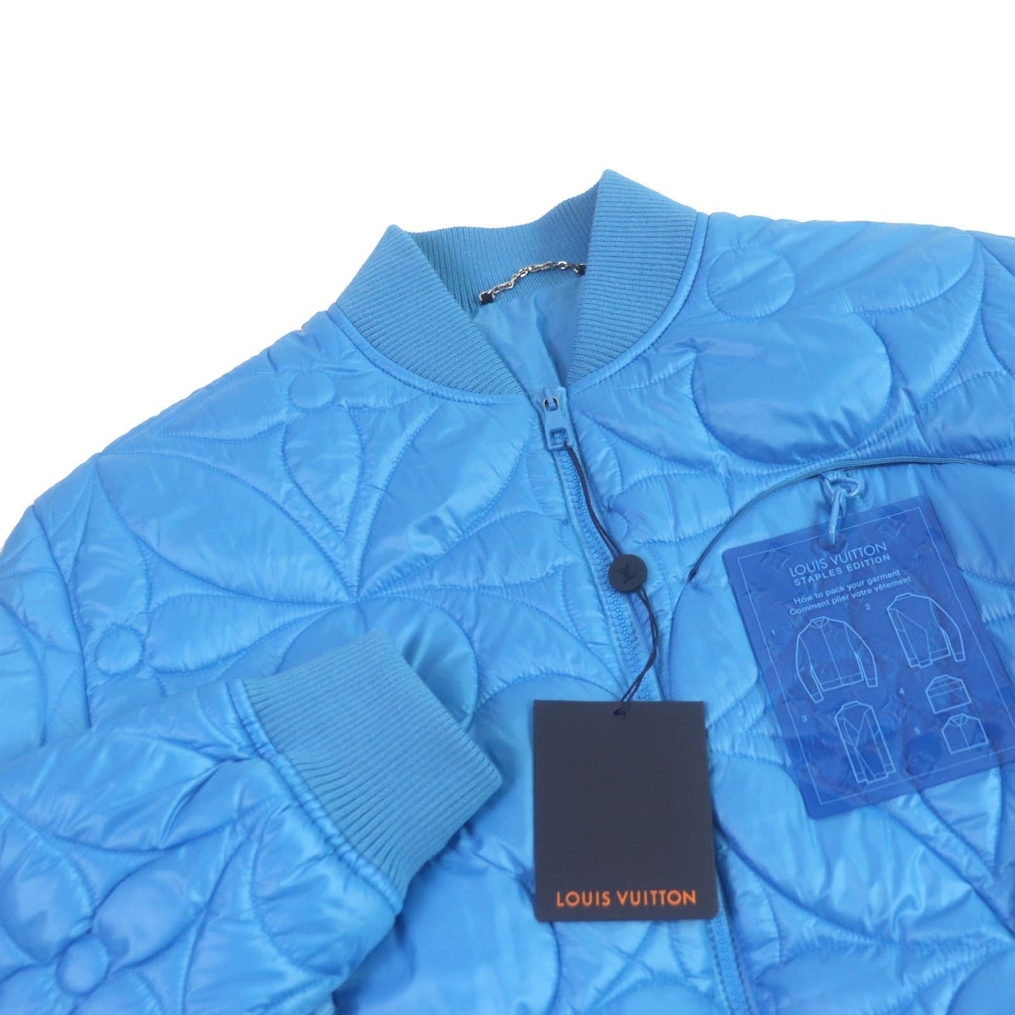 LOUIS VUITTON Blouson 1A9FOC Outer: 100% polyester, Lining: 100% cotton, Filling: 100% polyester Light blue mens 46 Used