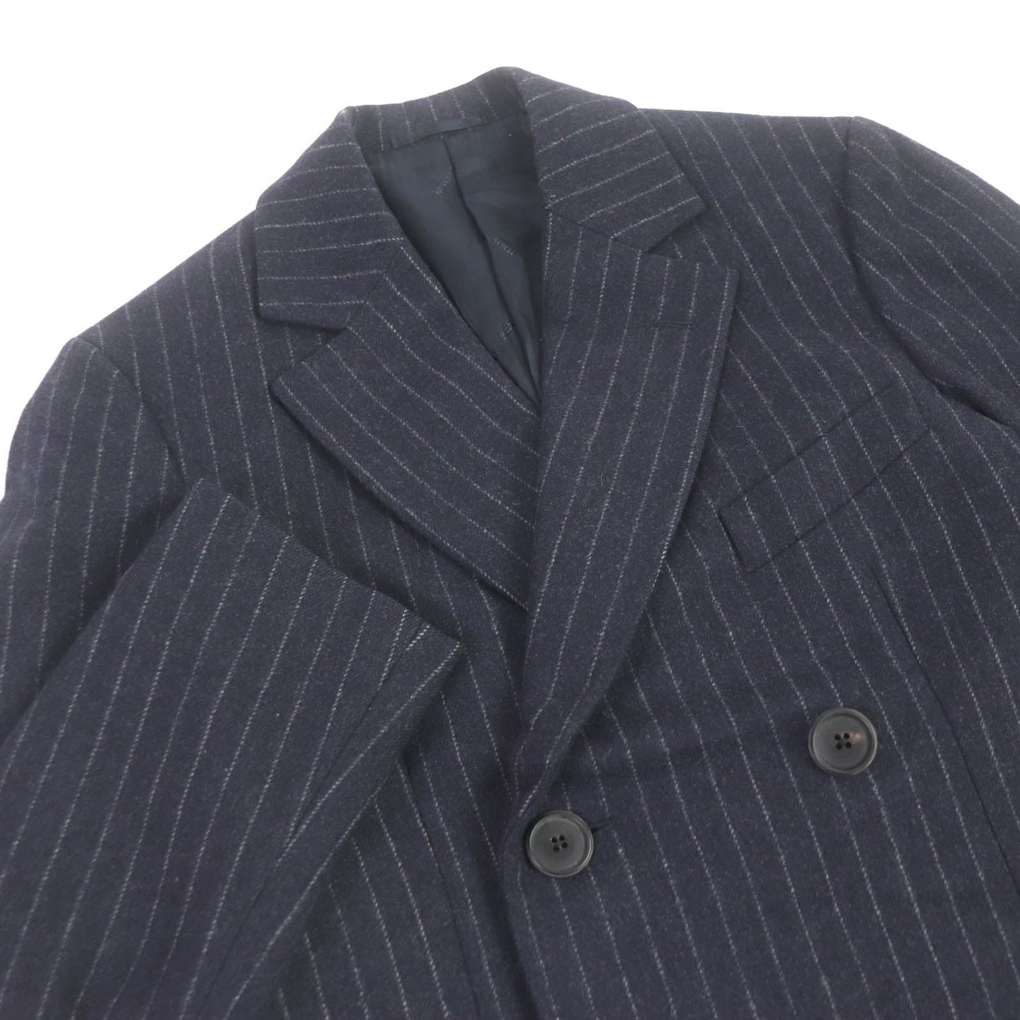 HERMES Chester coat wool Navy 44