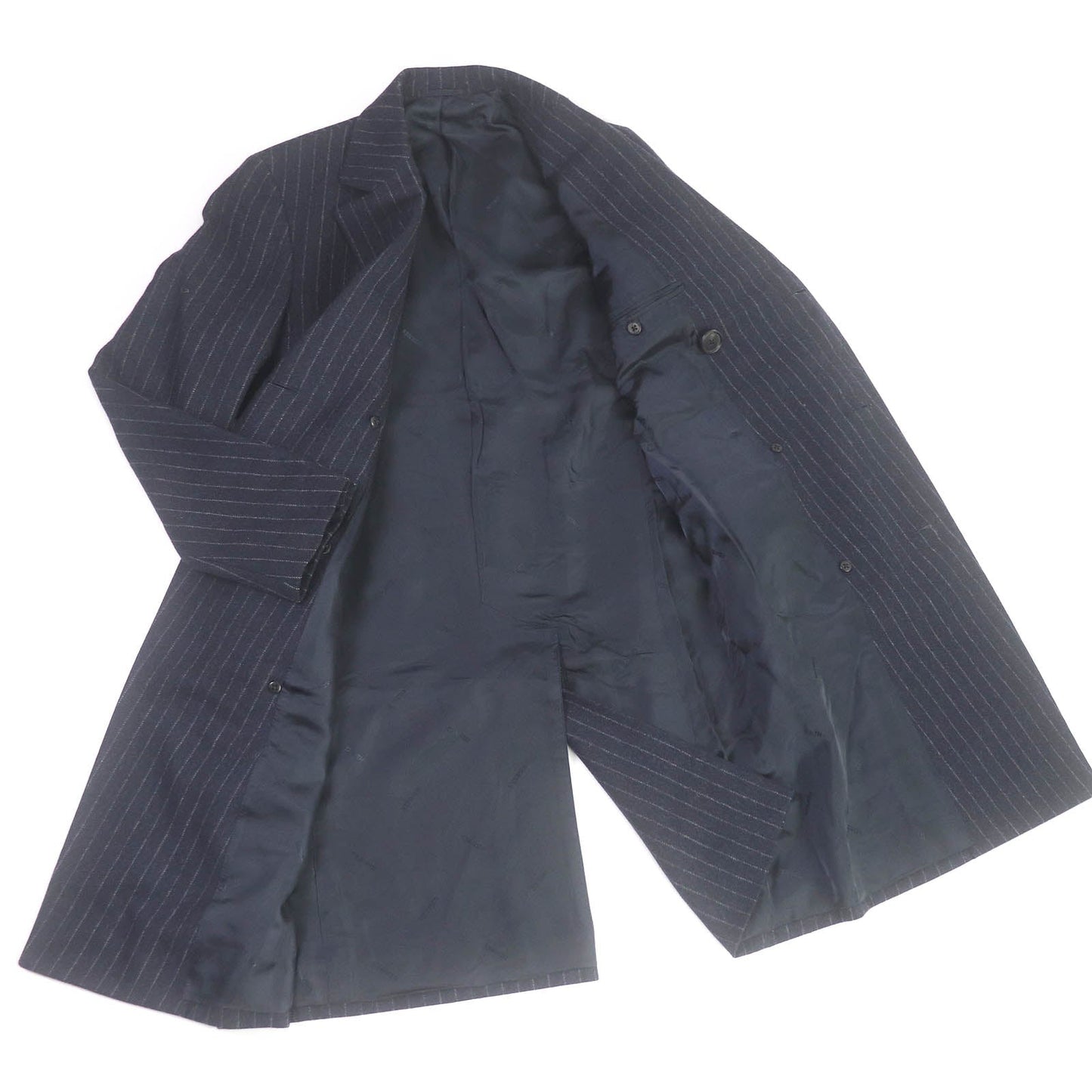 HERMES Chester coat wool Navy 44