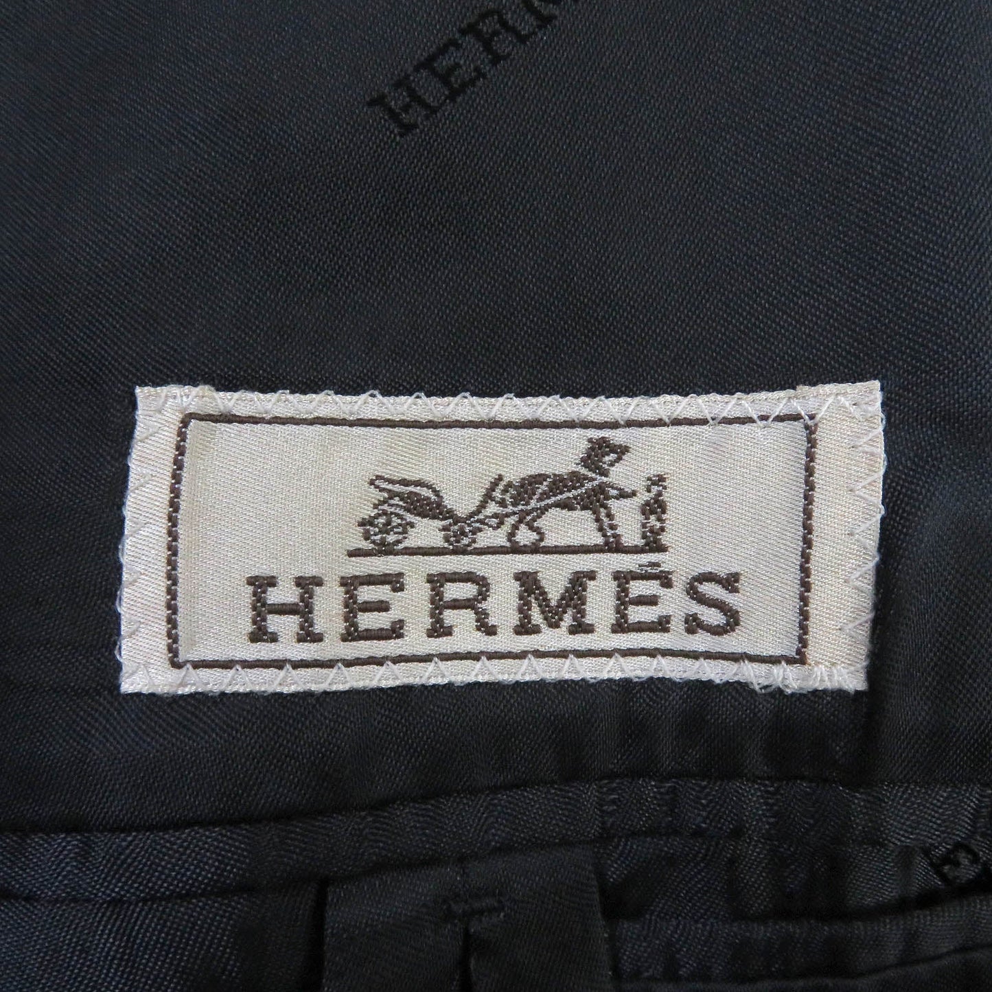 HERMES Chester coat wool Navy 44