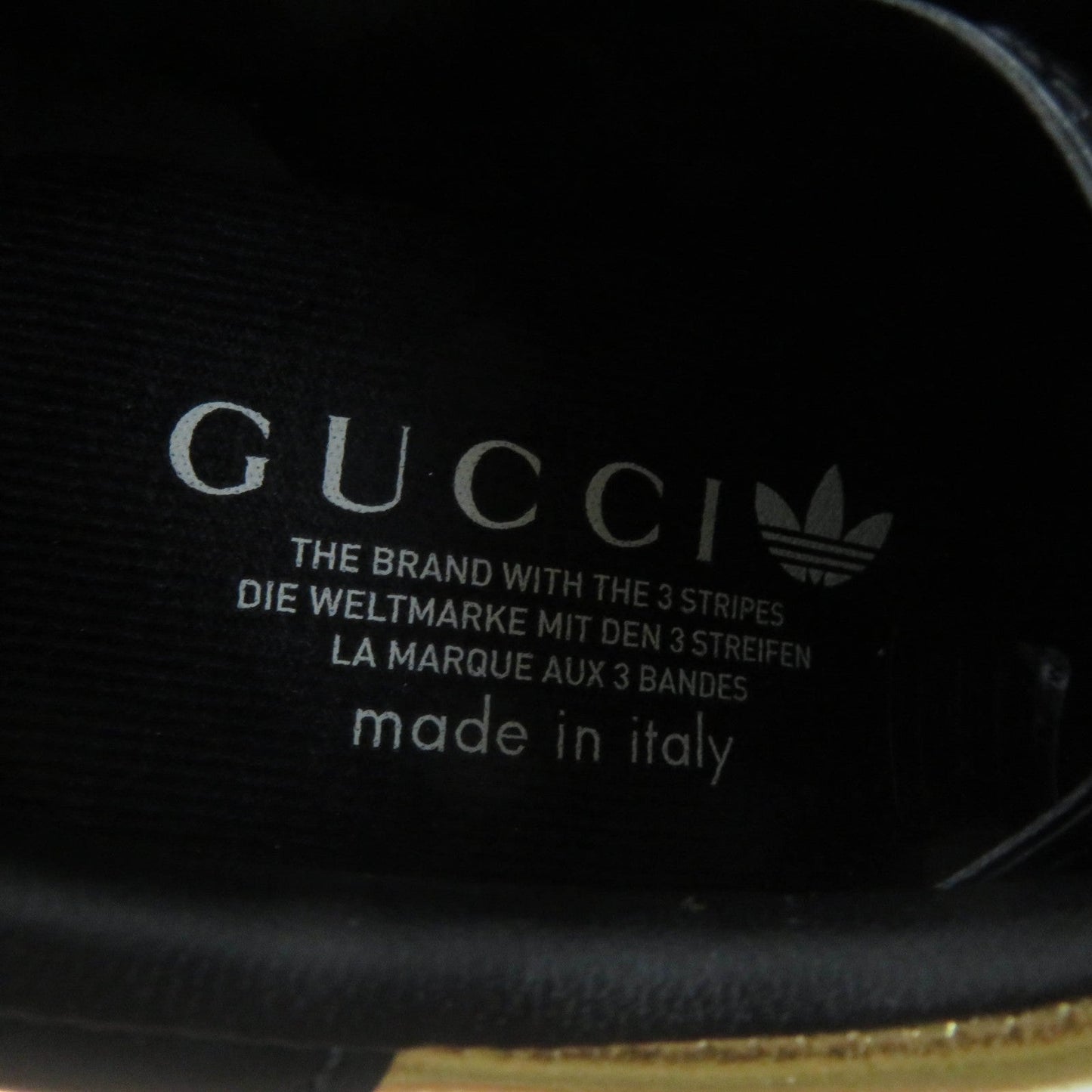 GUCCI sneakers 725628 Patent leather gold Adidas collaboration Gazelle 36