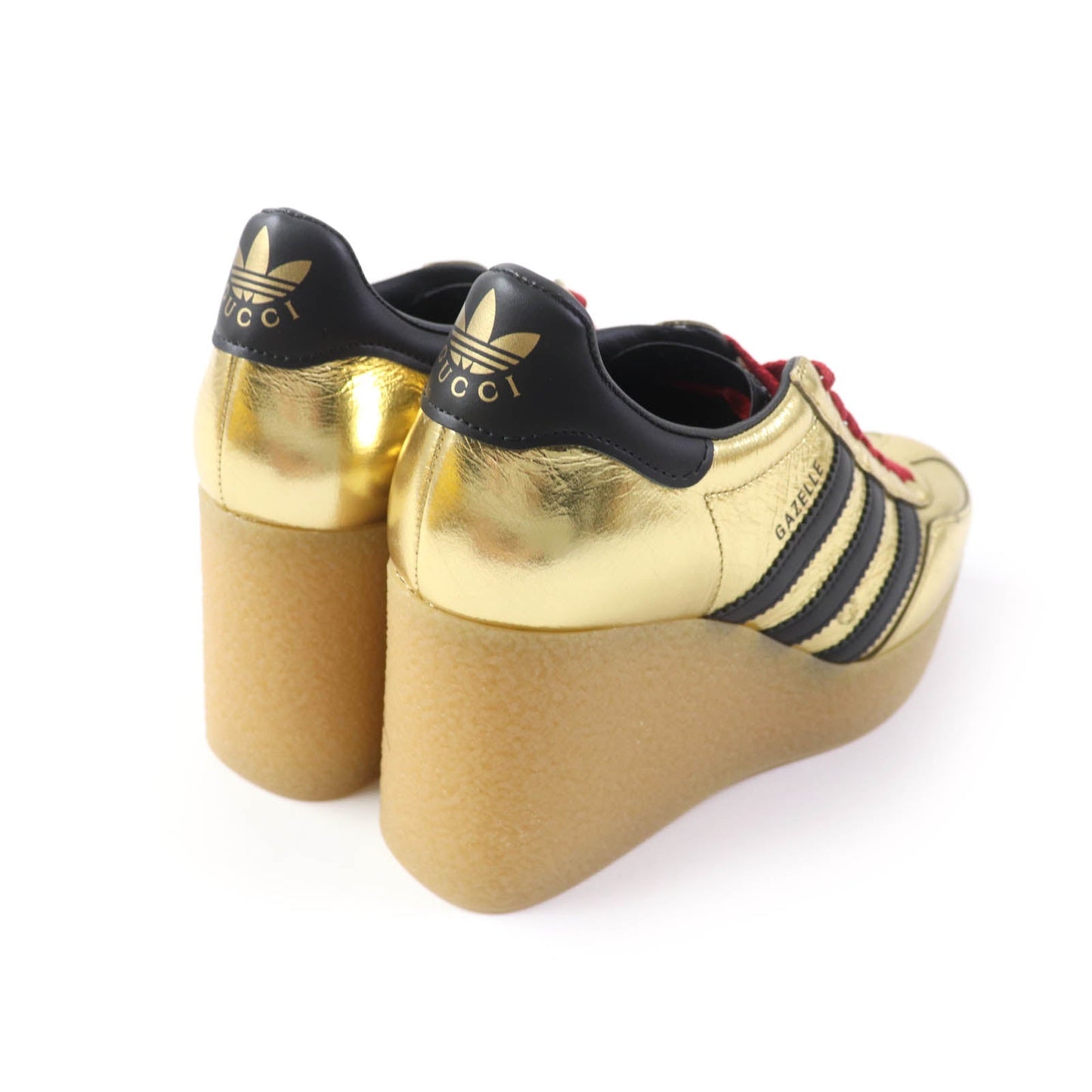 GUCCI sneakers 725628 Patent leather gold Adidas collaboration Gazelle 36