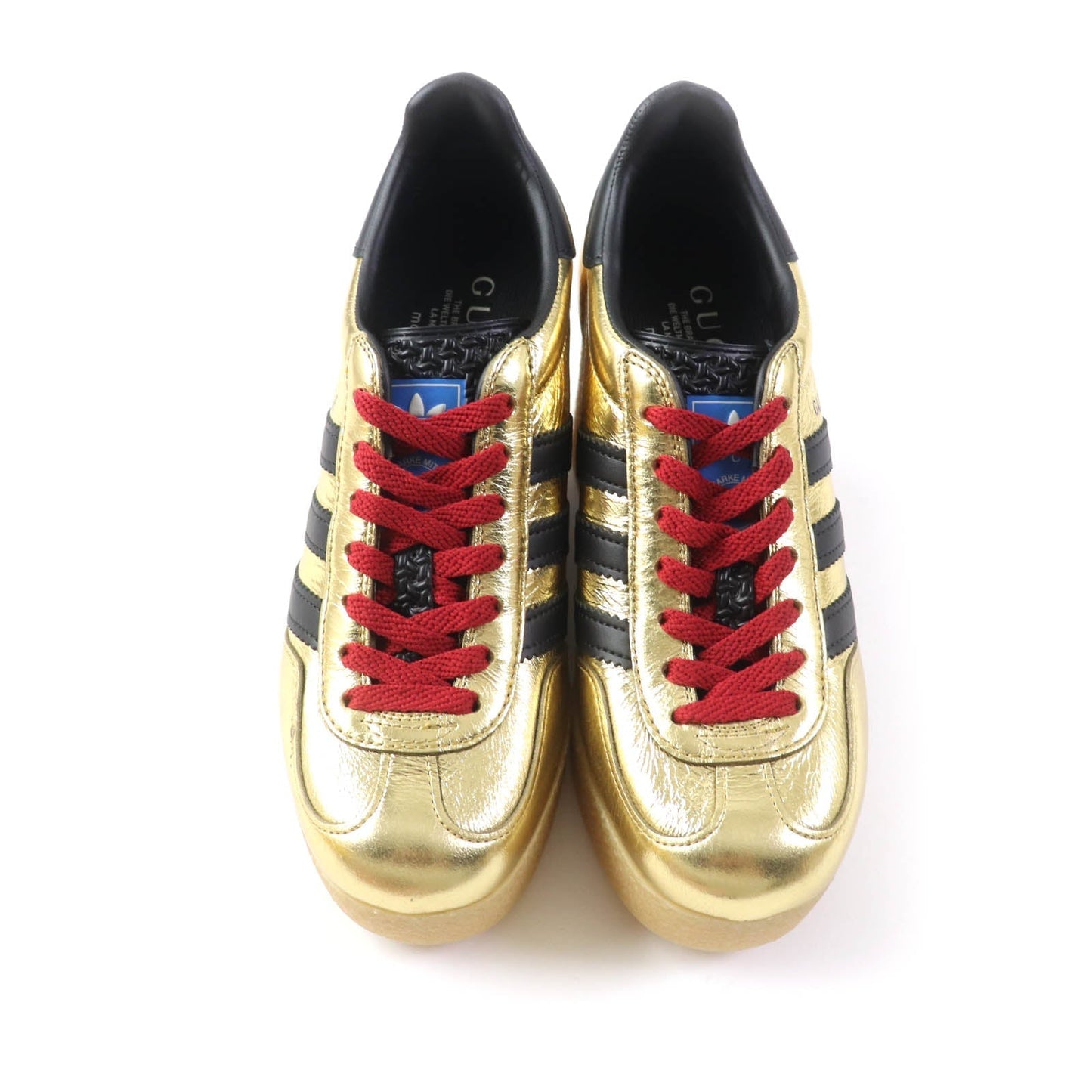 GUCCI sneakers 725628 Patent leather gold Adidas collaboration Gazelle 36