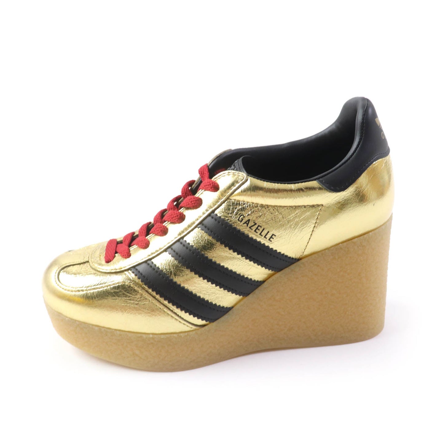 GUCCI sneakers 725628 Patent leather gold Adidas collaboration Gazelle 36