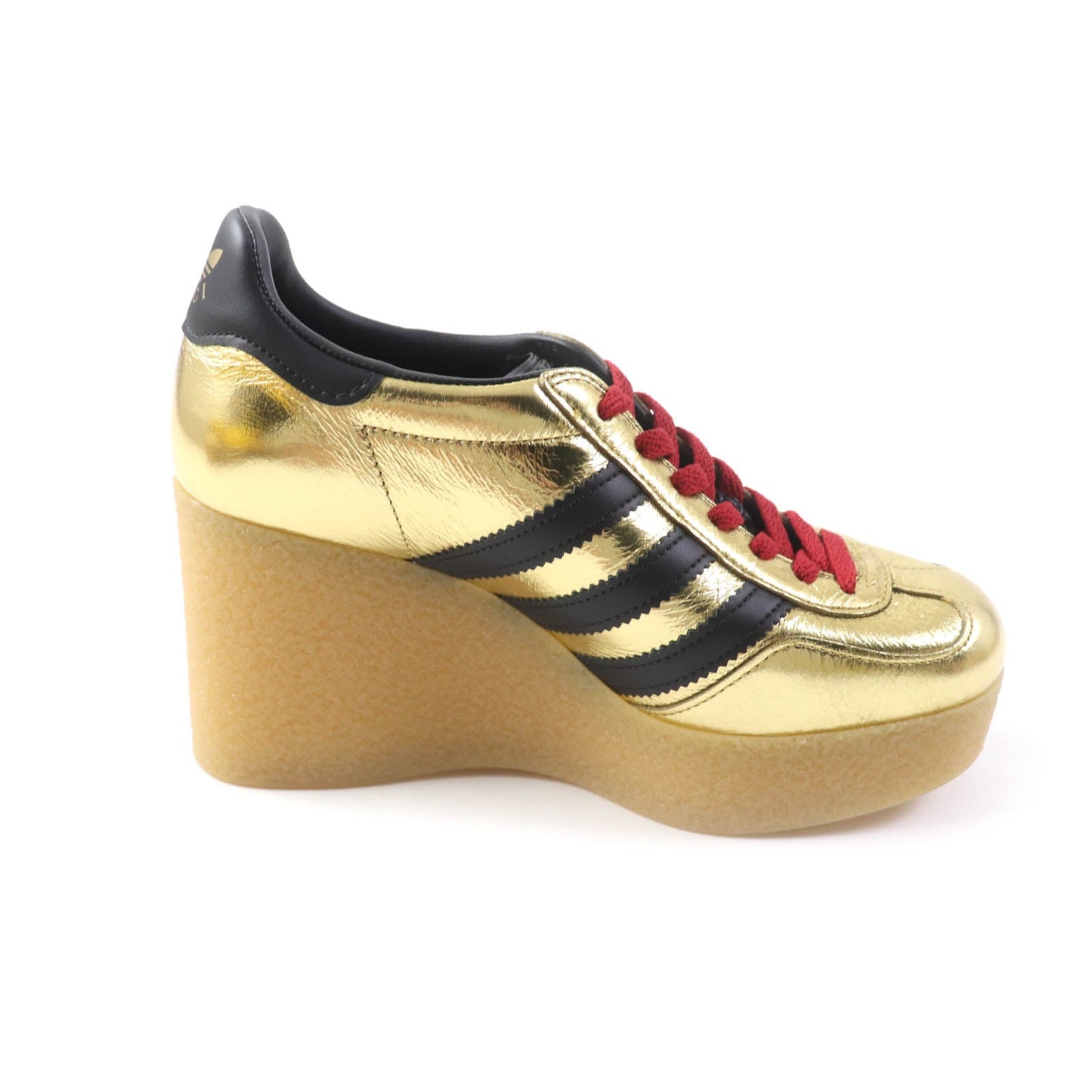 GUCCI sneakers 725628 Patent leather gold Adidas collaboration Gazelle 36