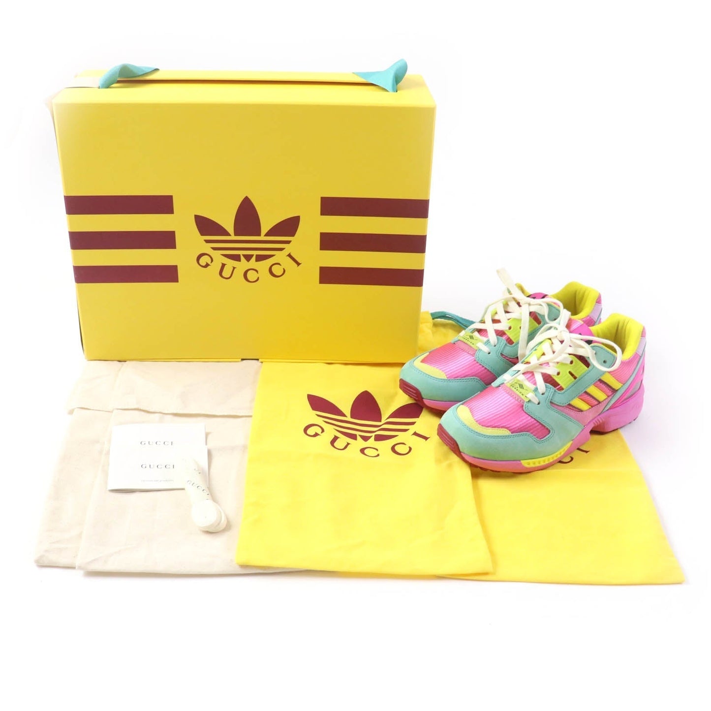 GUCCI sneakers 722212 Suede, Mesh multicolor Adidas collaboration TORSION ZX 8000 Women 23 Secondhand