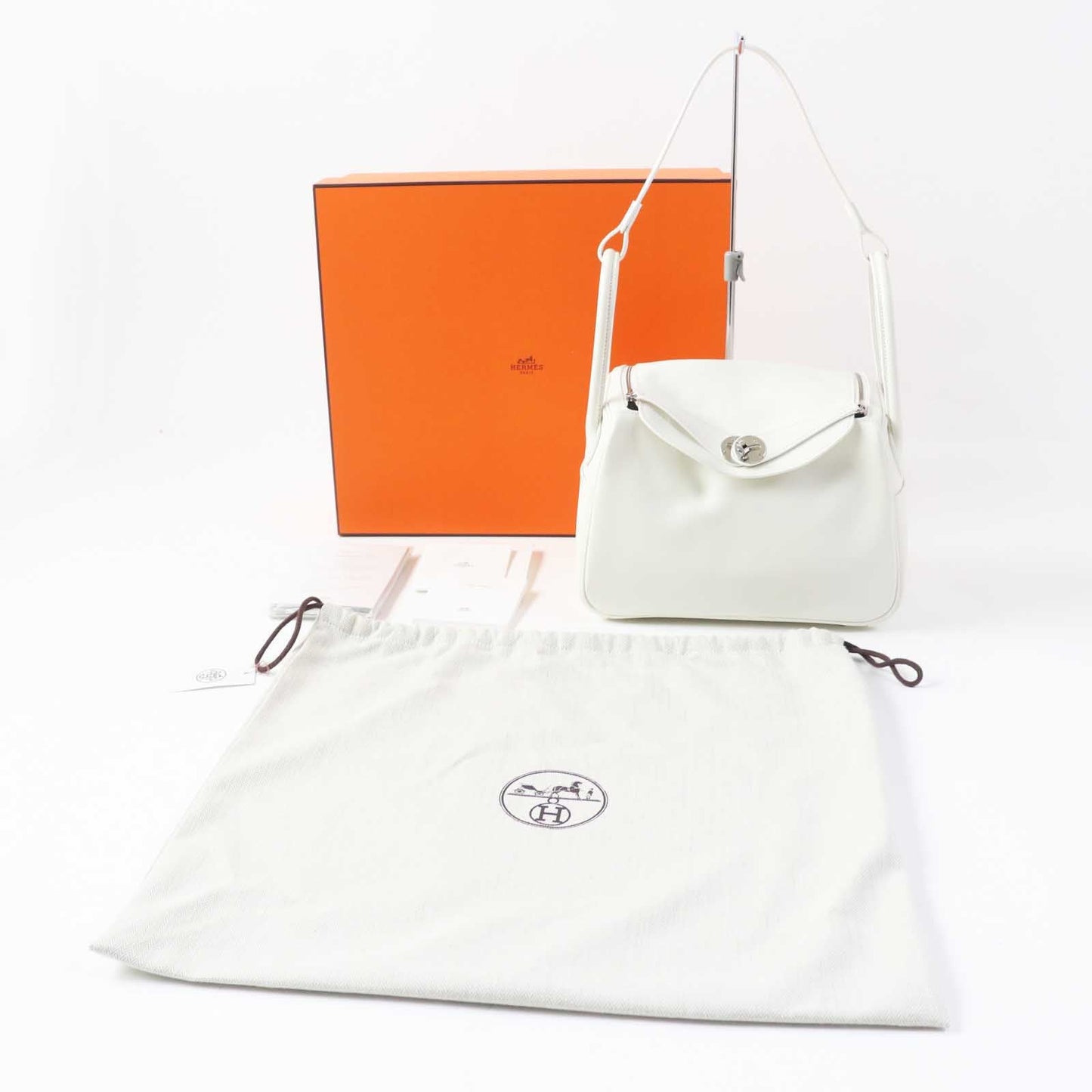HERMES Shoulder Bag Evercolor white Lindy 26