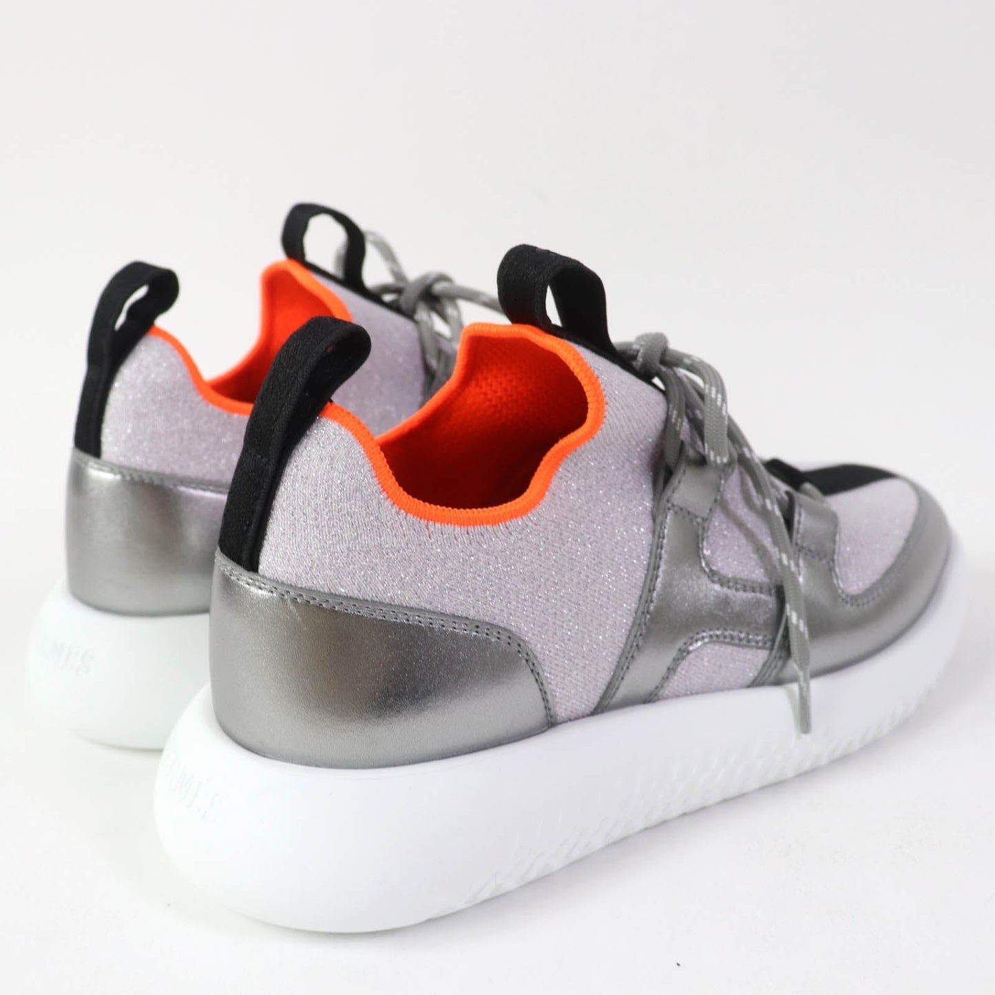 HERMES Low cut sneakers knit Silver Light Purple DUEL Duel 35.5