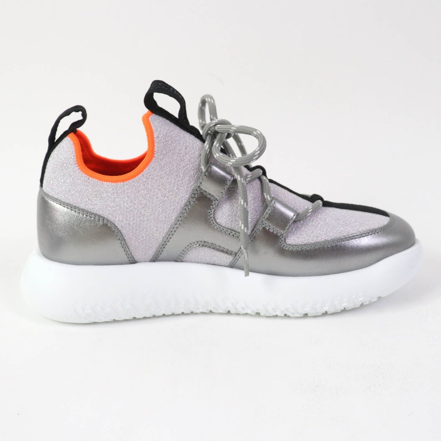 HERMES Low cut sneakers knit Silver Light Purple DUEL Duel 35.5