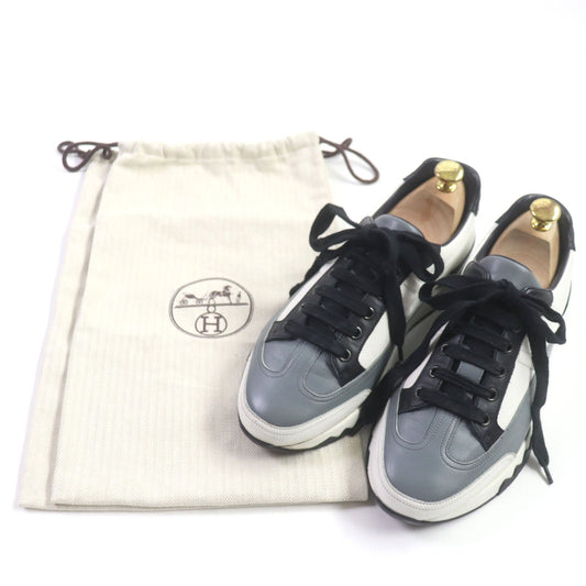 HERMES Low cut sneakers Main: Leather White black gray mens 40 Used
