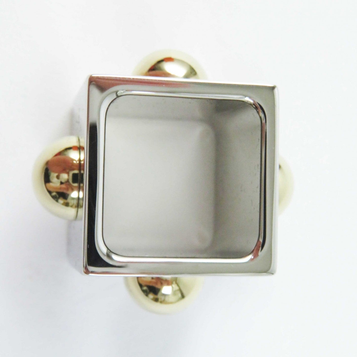 HERMES Scarf ring Metal Gold Plated Gold silver