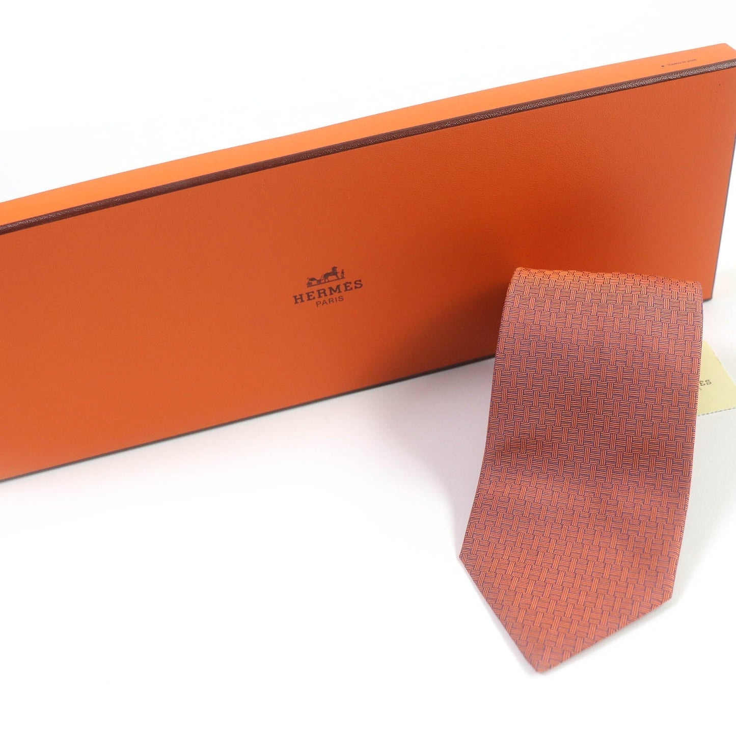 HERMES tie silk Orange