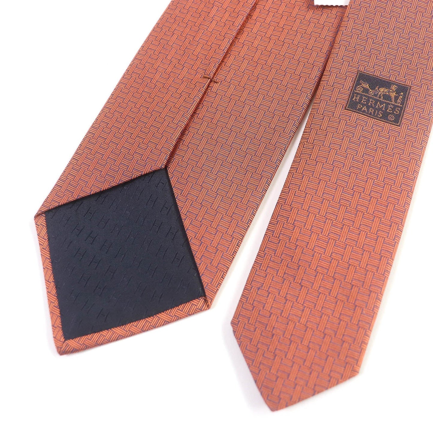 HERMES tie silk Orange
