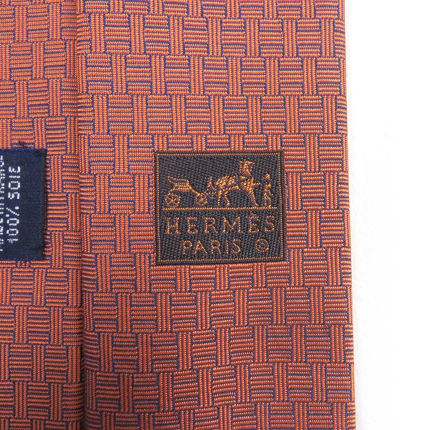 HERMES tie silk Orange